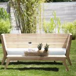 Teak Gartenbank WILLIAM mit Sitzkissen