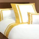 Schweizer Mako-Bettwäsche GOA weiss-messing