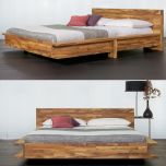 LIBRO II Massivholzbett aus geölten, stabverleimten Nussbaumholz