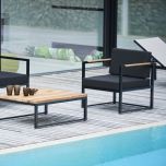 LUX Lounge Armlehnensessel schwarz