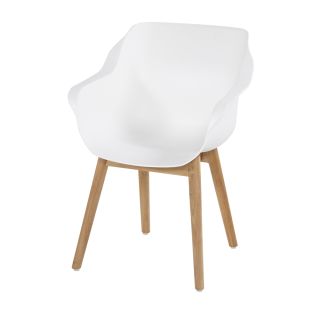 SOPHIE ELEMENT Armlehnensessel (teak/weiss)