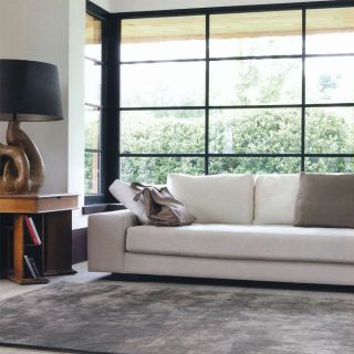 Handgetufteter Viscoseteppich UNI REFLECT grau (900) 