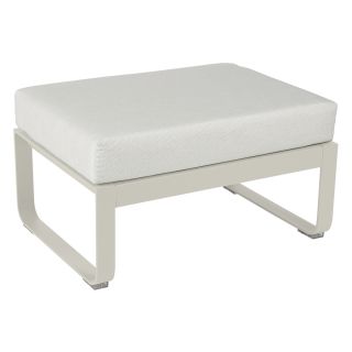 BELLEVIE Lounge Polsterhocker OTTOMAN (Textil grauweiss)