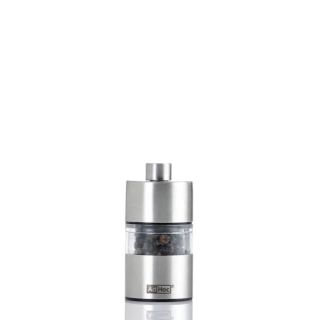 Kleine Salz- oder Pfeffermühle von AdHoc aus Edelstahl, Keramik & Acryl.