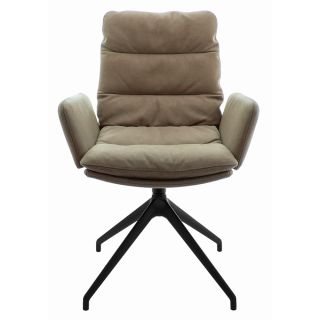 ARVA Light mit Drehgestell und Lehne (Leder SAUVAGE schlammgrau)