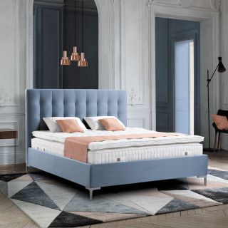 Kopfteil mit quadratischen Ziernähten COLETTE (bleu)