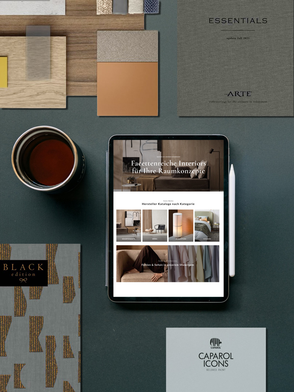 Hersteller­­kataloge, Muster, Farben & Live-Beratung