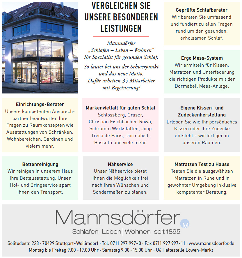 Vergleichen Sie unsere besonderen Leistungen!